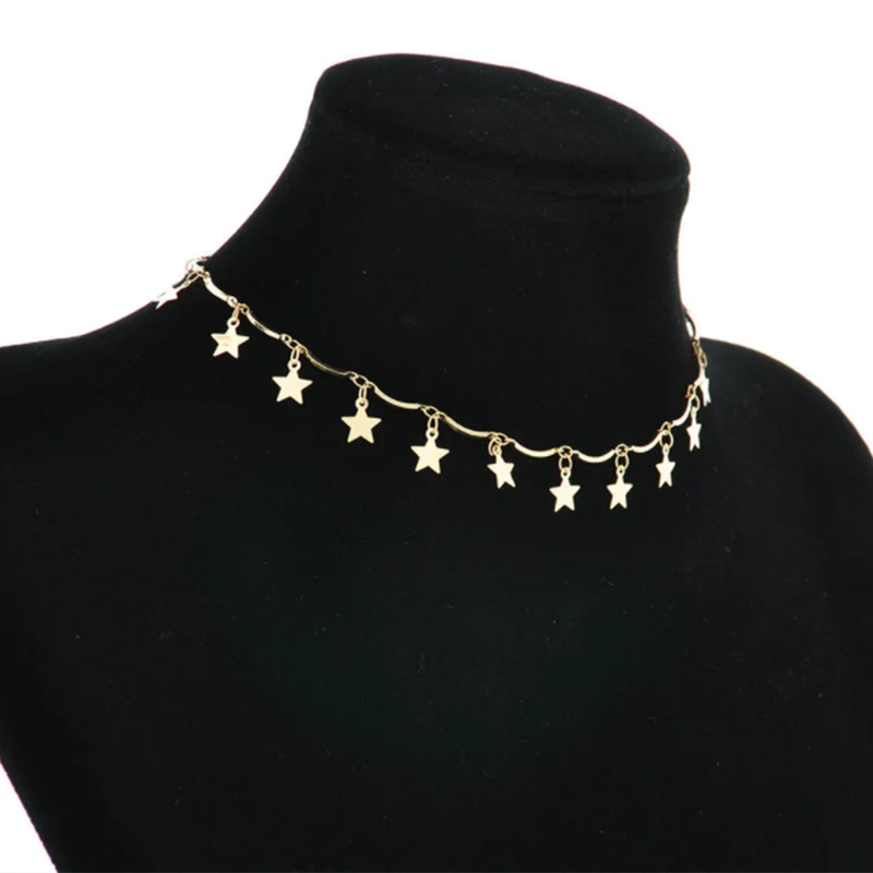 

Personality Golden Five-pointed Star Clavicle Chain Necklace Women Jewelry 2021