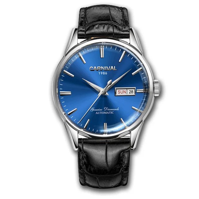 Karneval Mechanische Uhren Mode Automatische Uhr myanner 30 м вассердихт Herren Uhr винтажный Lederband Armbanduhr kol saati - Цвет: 4