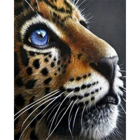 gatyztory 60x75cm diy oil painting by numbers on canvas blue eyed leopard animals paint by numbers digital home decor