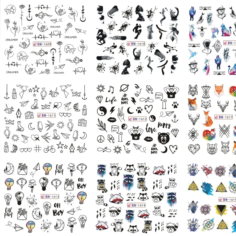 12 шт. абстрактные переводки для ногтей|Стикеры и наклейки| |