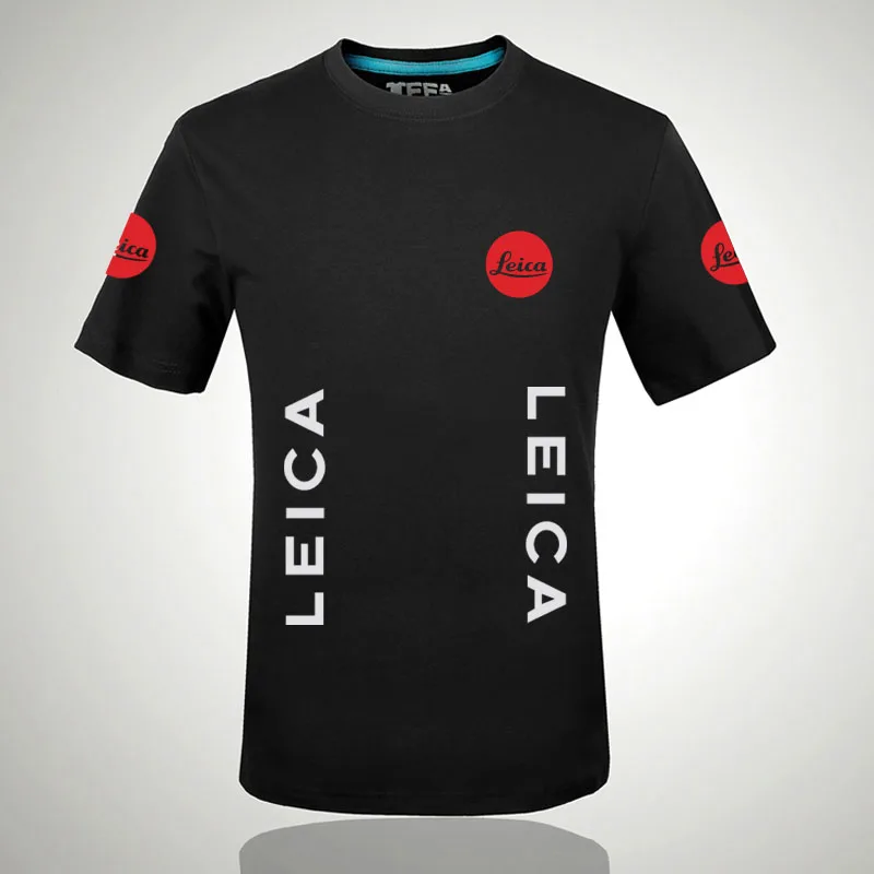Новая хлопковая Футболка Leica с принтом, топы с короткими рукавами и футболки, модные повседневные футболки