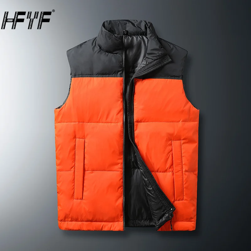 HFYF 5XL Sleeveless Parkas Men Vest Jacket Winter Fashion Autumn Hip Hop Streetwear Jackets Male Oversize Loose Japanese Casual