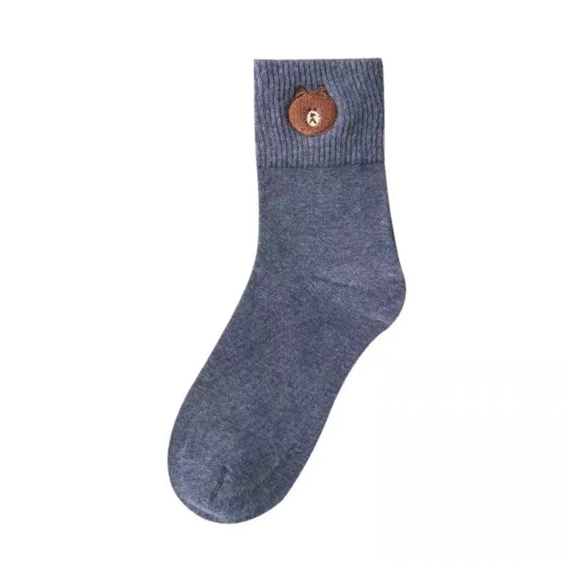 

Socks Female Middle Tube Cotton Socks Summer New Japanese Net Red Socks Cute Bear Socks Korean Fashion Socks Men Wholesale