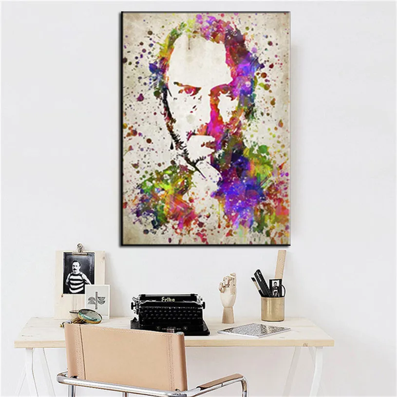 

HD Printed Steve Jobs Canvas Painting Inspirational pictures great man Poster Modern Art Canvas Prints Wall Picture office decor