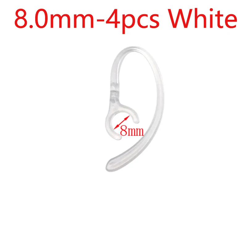 8.0mm-4pcs White 2 шт./4 шт., зажим для наушников, крючок для наушников, крючок для наушников, вешалка для Bluetooth гарнитуры, 6,0 мм, 7,0 мм, 8,0 мм, 9,0 мм - Цвет: 8.0mm-4pcs White