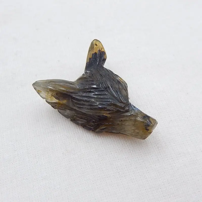 Ручная работа лабрадорит резная подвеска в виде волчьей головы бисер 35x27x13 мм 11 г |