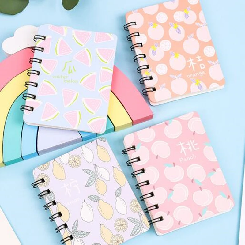 

80Sheets mini Orange watermelon fruit Notebook A7 Coil Notepad Portable pocket diary Kawaii Stationery agenda planner