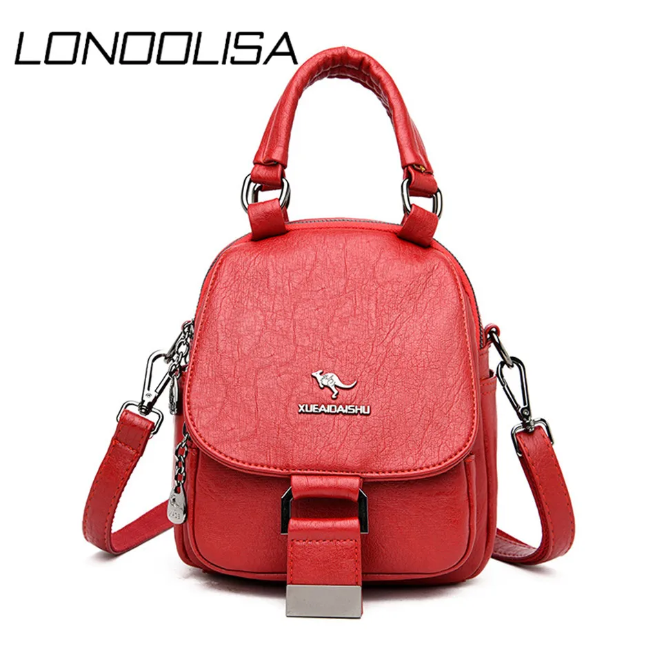 Женские кожаные многофункциональные школьные рюкзаки для девочек подростков