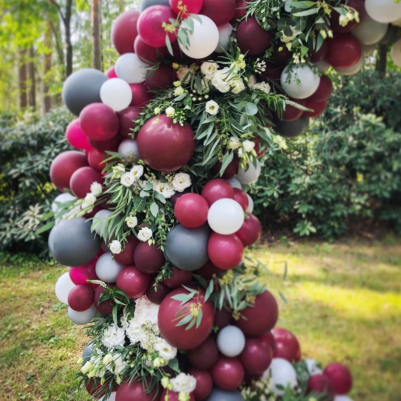 50 шт. 10-дюймовый винно-красный шар жемчужный/матовый латексный арка для