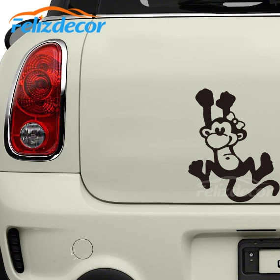 С принтом обезьяна с бантом и аппликацией в виде качается Виниловая пленка для