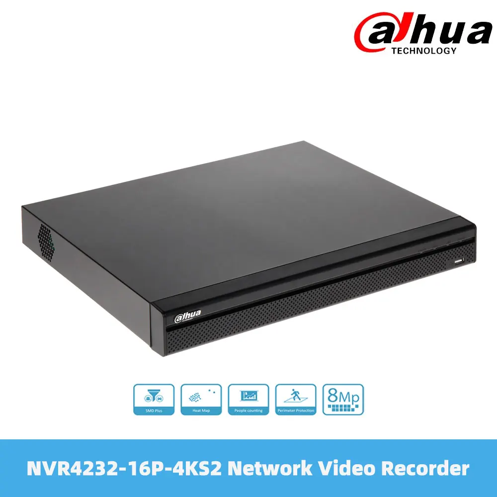 

Dahua NVR4232-16P-4KS2 32 Channel 1U 16PoE 4K & H.265 Lite Network Video Recorder 2 SATA III Ports IP Access