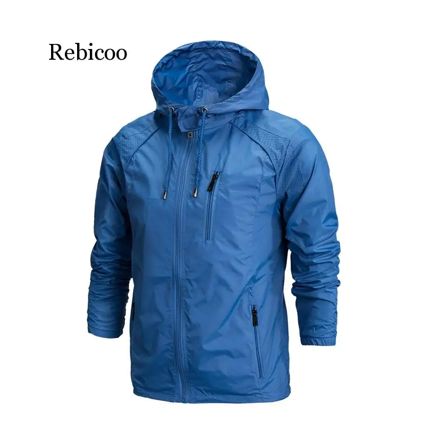 

Ветровка мужская Тонкая на молнии, брендовая одежда, спортивная одежда, модная верхняя одежда с капюшоном, L-4XL, весна 2019