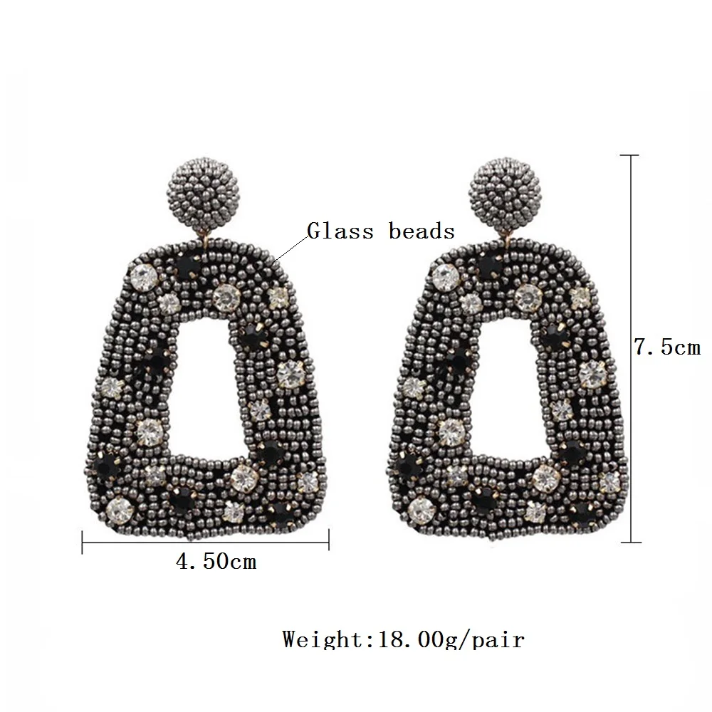 

Zunchunfu Boho 2020 Handmade Beaded Geometric Pendant Earrings for Women Oorbellen Eye-catching Jewelry Party Gifts wholesale