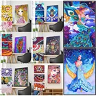 Алмазная мозаика особой формы сделай сам, картина с изображением девушки из мультфильма, животного, мозаика для домашнего декора, изделия ручной работы, подарок