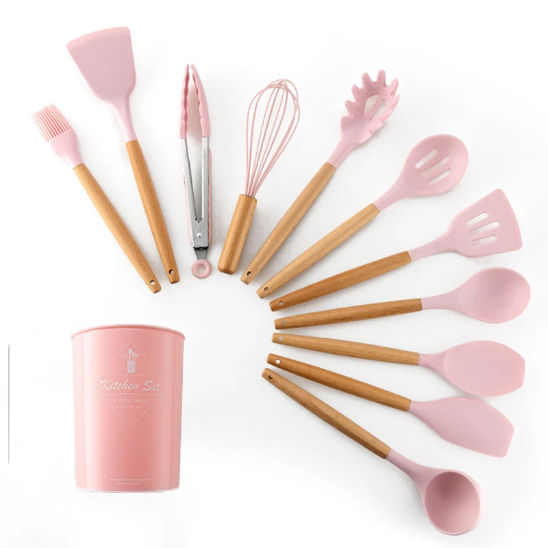 1 шт. Розовые Инструменты для приготовления пищи Премиум силиконовая деревянная