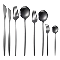 8pcsset stainless steel dinner gold dinnerware set dessert knife fork coffee spoon cutlery set kitchen tableware silverware sets