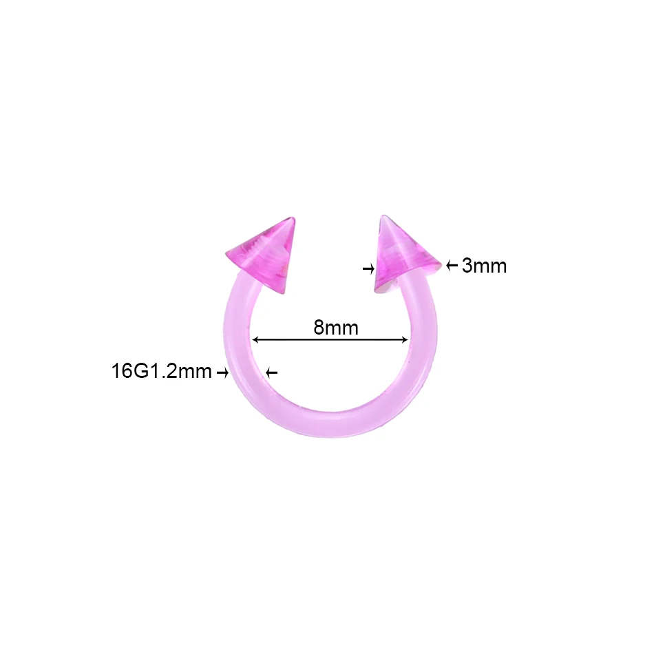 100 шт./лот акриловые конусные подковы круглые перегородки для носа кольца сосков