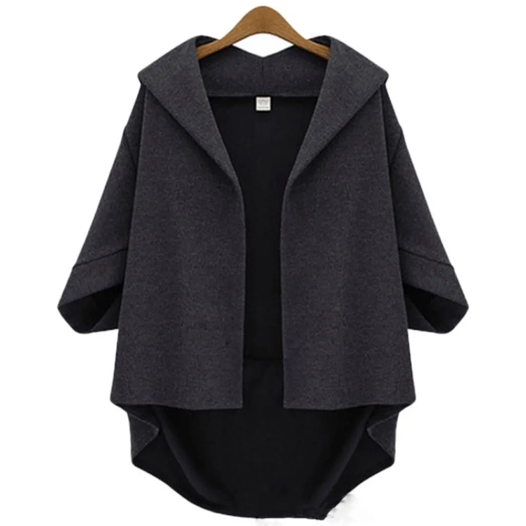 Женское пальто с рукавом три четверти плюс размер рукав летучая мышь верхняя