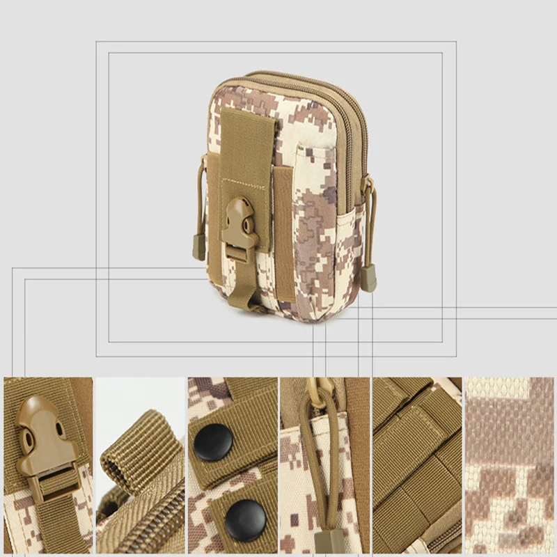 Tactical Molle Pouch Hunting Bags Belt Military Hip Waist Bag Small Pocket running Outdoor Travel Camping Phone | Спорт и