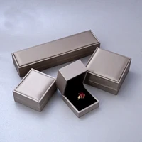 champagne pu leather jewelry box gold high grade brushed jewelry box ring box bracelet necklace box storage case