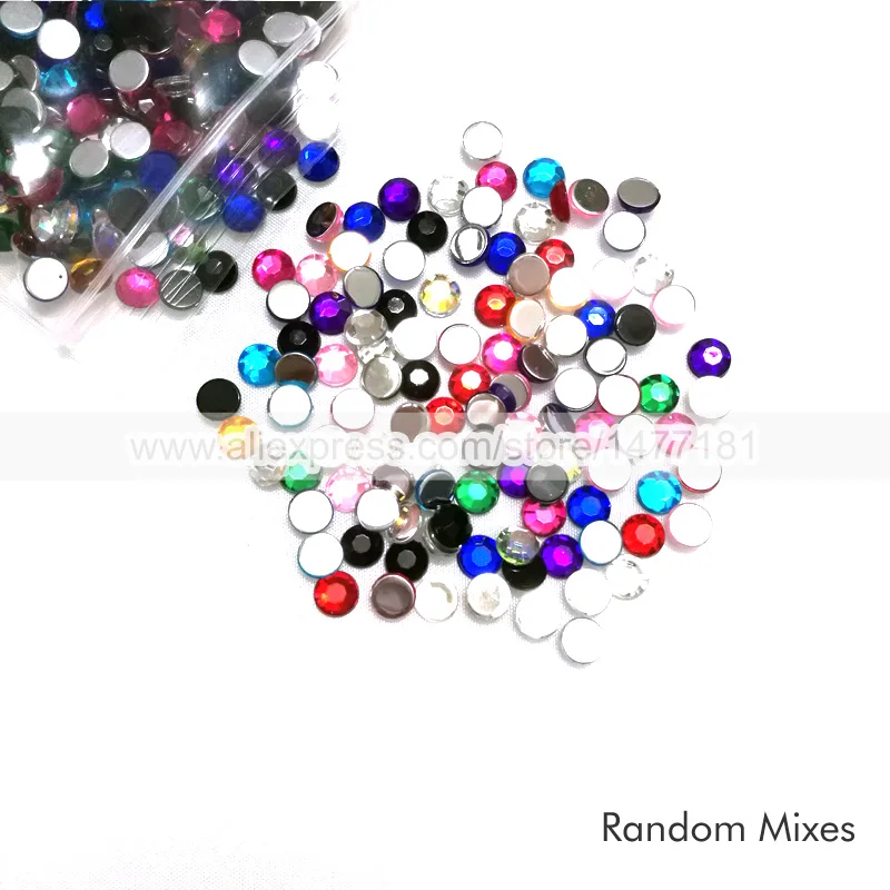 400 шт 6 мм акриловые стразы высокого качества класса А круглые с плоской задней