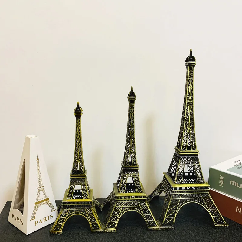 8-15cm Paris Tower Plastic Bronze Crafts Home Desktop Model Decor Souvenir Figurine Statue France Retro Decorations | Дом и сад