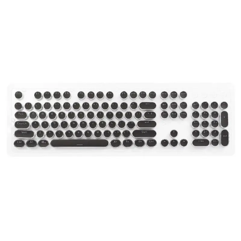

104 Keys Retro Round Keycaps Double Shot DIY Typewriter Keycap for Backlit Mechanical Keyboard Circular Key Cap