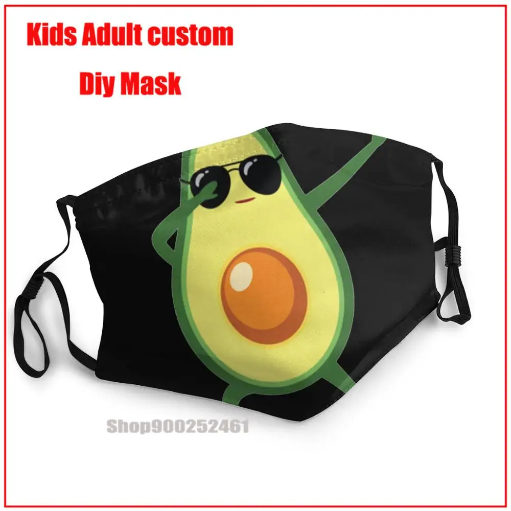

Dabbing Avocado With Sunglasses DIY mascarilla reutilizable washable reusable face mask adult uxury new designer face mask