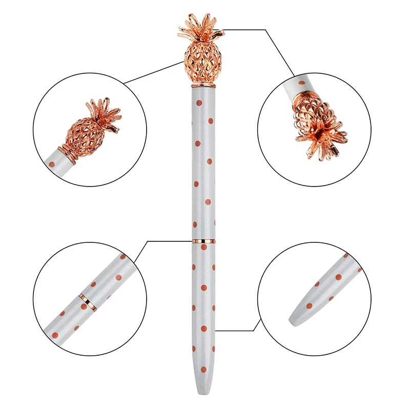 12 шт. ананасовые шариковые ручки-красивая блестящая металлическая шариковая