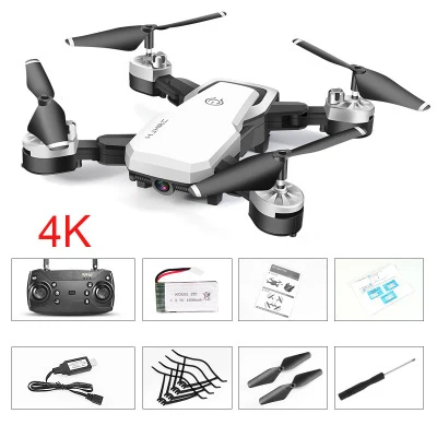4K RC вертолет Дрон с камерой HD 1080P wifi FPV селфи Дрон Профессиональный складной Квадрокоптер 24 минуты Срок службы батареи HJ28 - Цвет: white 4K