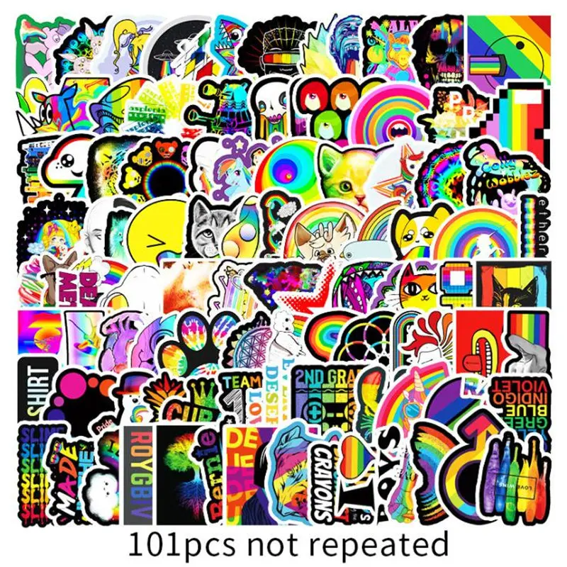 

100 шт. радужные наклейки Vsco s аниме девушки животные милые граффити наклейки DIY ноутбук чемодан Автомобиль Мотор гитара скейтборд
