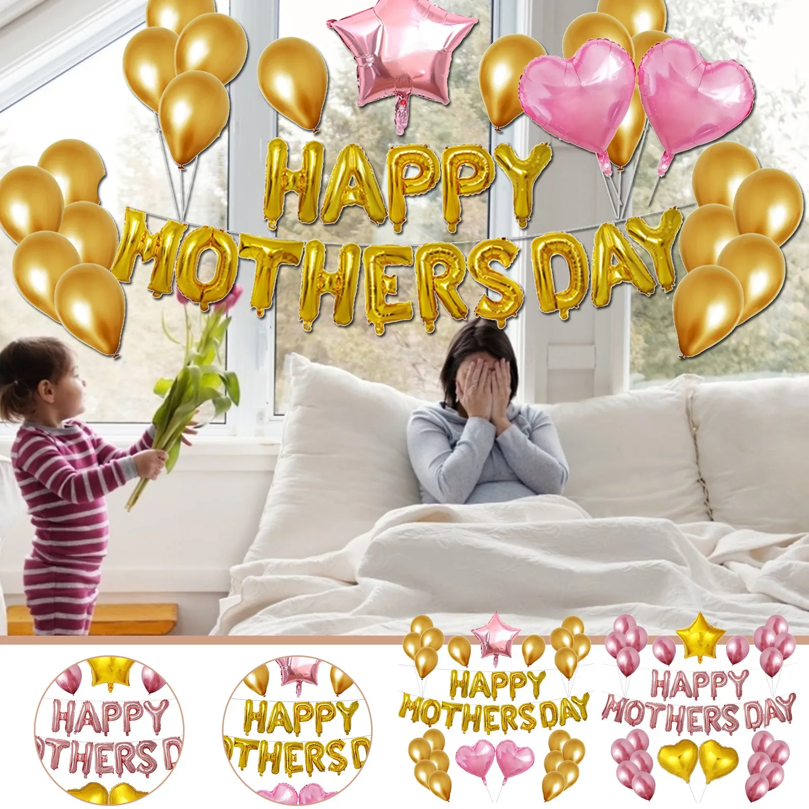 

Happy Mother's Day Balloons Aluminum Film B alloon Set Mother's Day Letter decoracin de habitacin