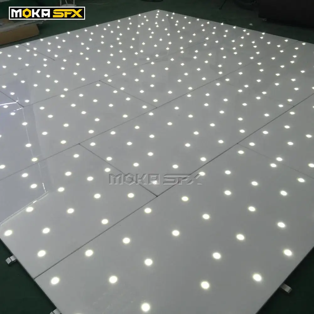 12X12 футов Звездный танцпол DMX мерцающие белые/черные плитки Дискотека с полетным