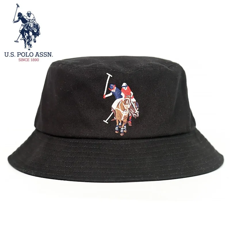 U.S.POLO ASSN.2021 новая шляпа рыбака для пар хлопковые черные белые всесезонные