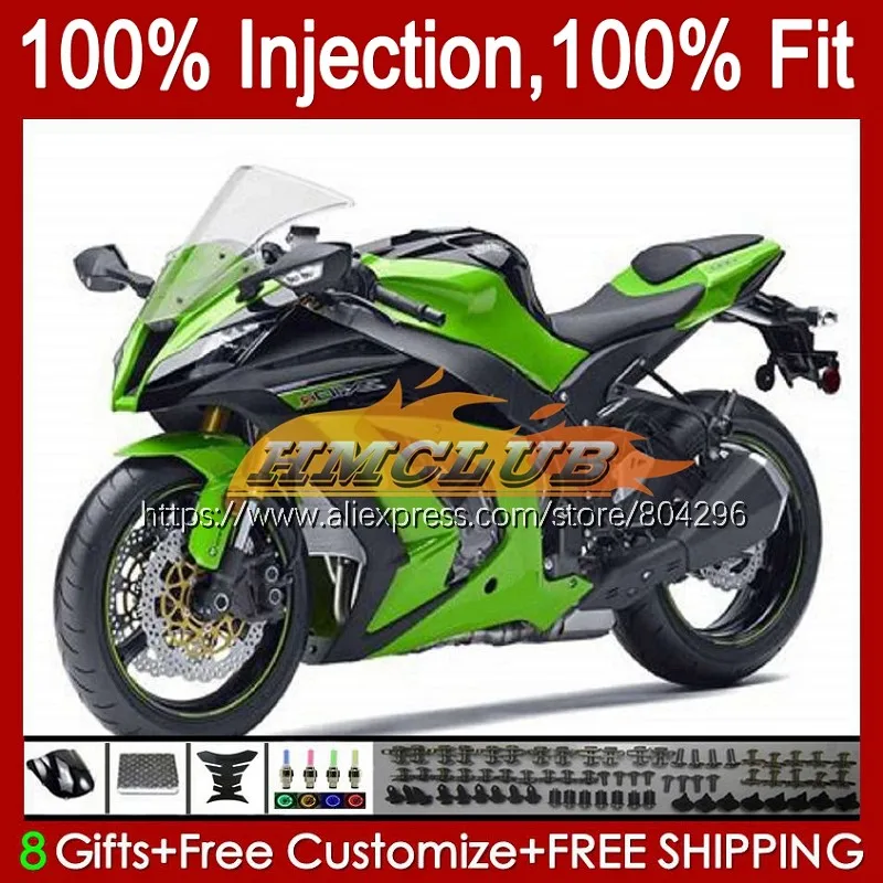 

Инъекции для KAWASAKI зеленый черный ниндзя ZX-10R ZX1000 2016 2017 2018 2019 88No.24 ZX 10R 1000 10 сотрудников отдела исследований ZX10R, 16, 17, 18, 19, обтекатели