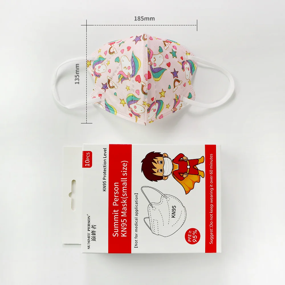 FPP2 симпатичная детская 5-слойная маска KN95 Пылезащитная с фильтром FFP2 лицевая для