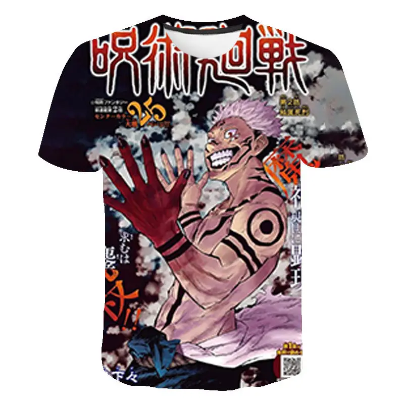 

Летняя футболка с коротким рукавом и 3D принтом аниме ююютсу кайсен, модная уличная одежда, крутая Мужская, женская, детская