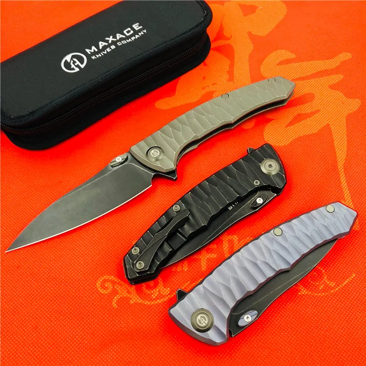 

Generation folding knife titanium alloy handle tricolor M390 steel outdoor camping climbing tool EDC
