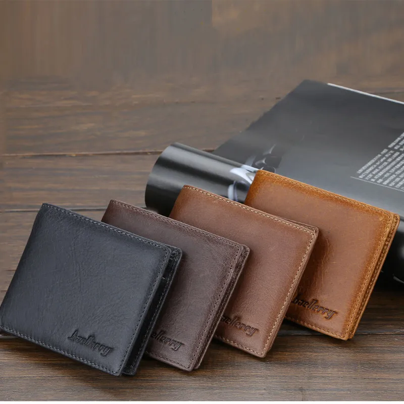 

Baellerry Genuine Cow Leather Men Wallets High Quality Short Desigh Card Holder Male Purse Vintage Holder Men Wallets