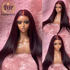 Topnormantic Deep Wine, бразильские человеческие волосы Remy, женский парик 13x 4 на сетке спереди