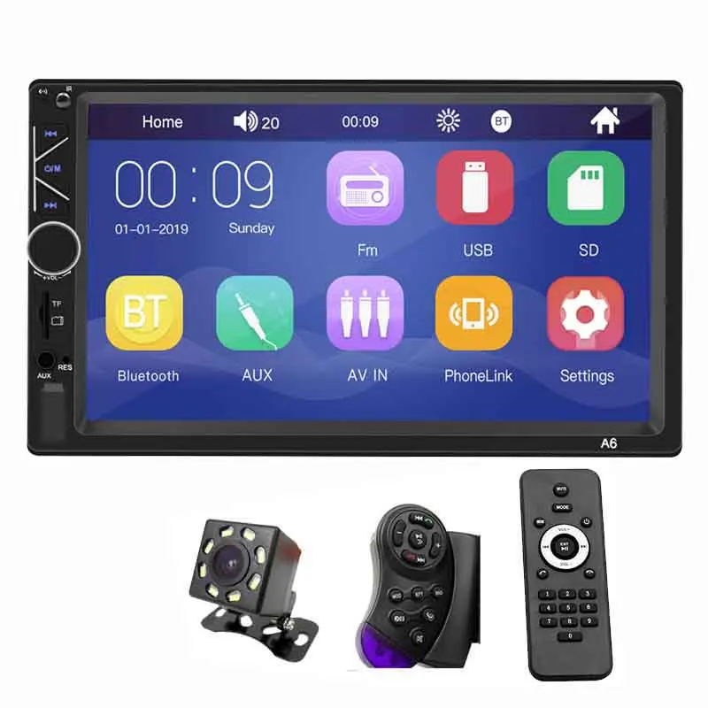 Автомагнитола 2 Din Mirror Link аудио видео MP5 плеер Bluetooth Handsfree A2DP USB TF Aux стерео система 7 дюймов головное устройство PHYEE A6 - Цвет: remote camera