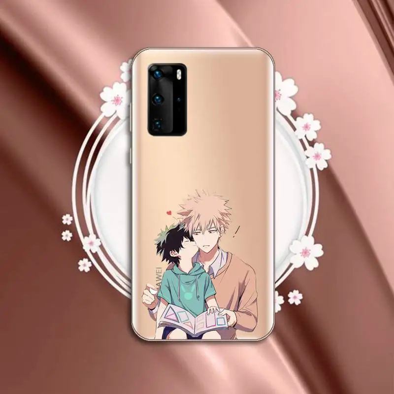 

Anime My Hero Academia Deku Baku Phone Case Transparent for Huawei P honor 8 10i 20 30 40 smart 2019
