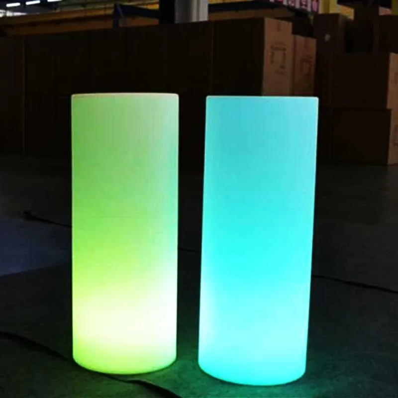 RGB светодиодная круглая колонка многоцветная меняющаяся лампа на батарейках с