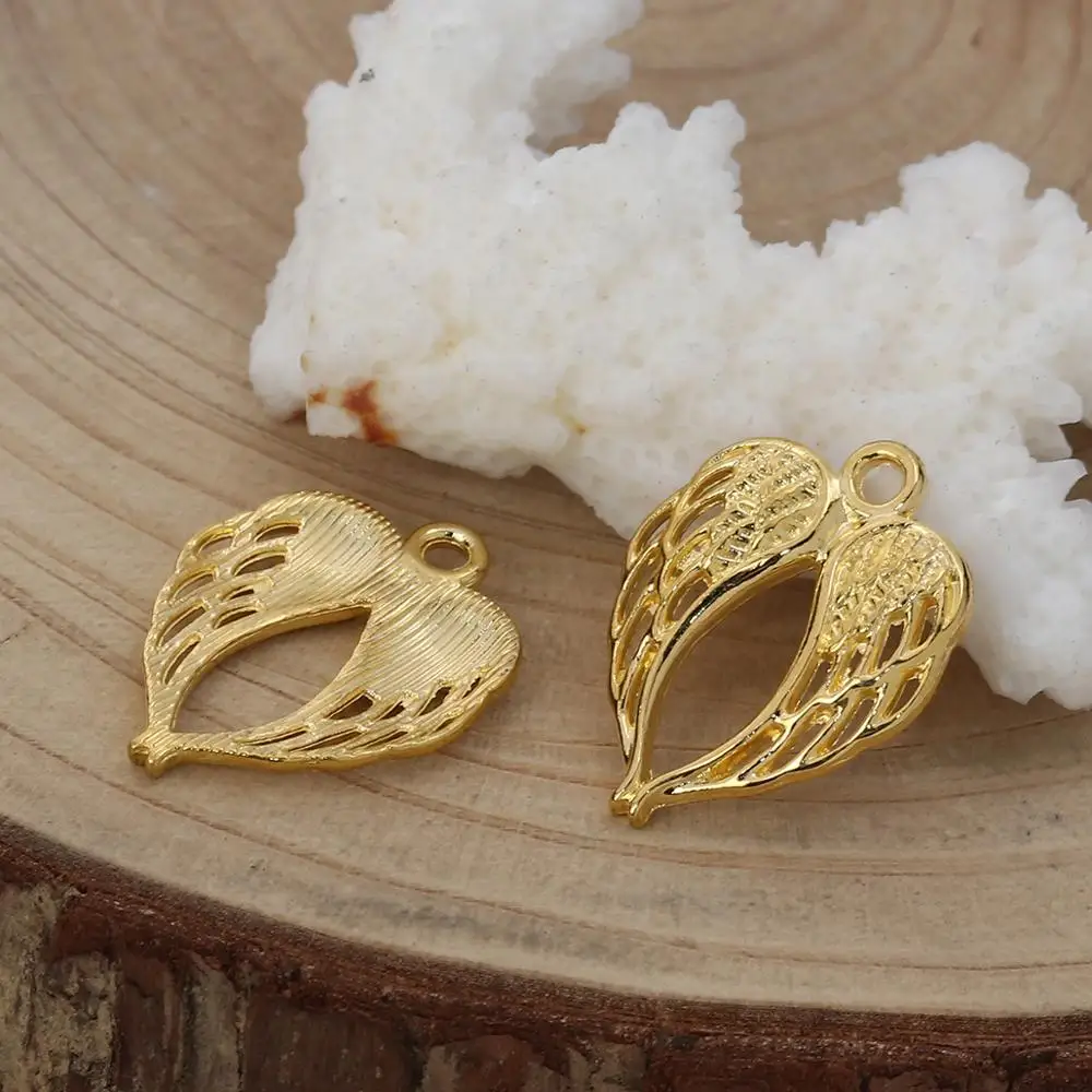 DoreenBeads модные подвески из сплавов на основе цинка крылышко серебряного цвета