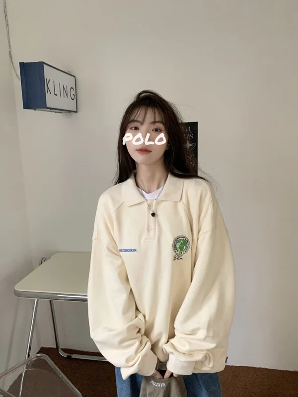 Американский свитер с воротником в стиле ретро | Женская одежда