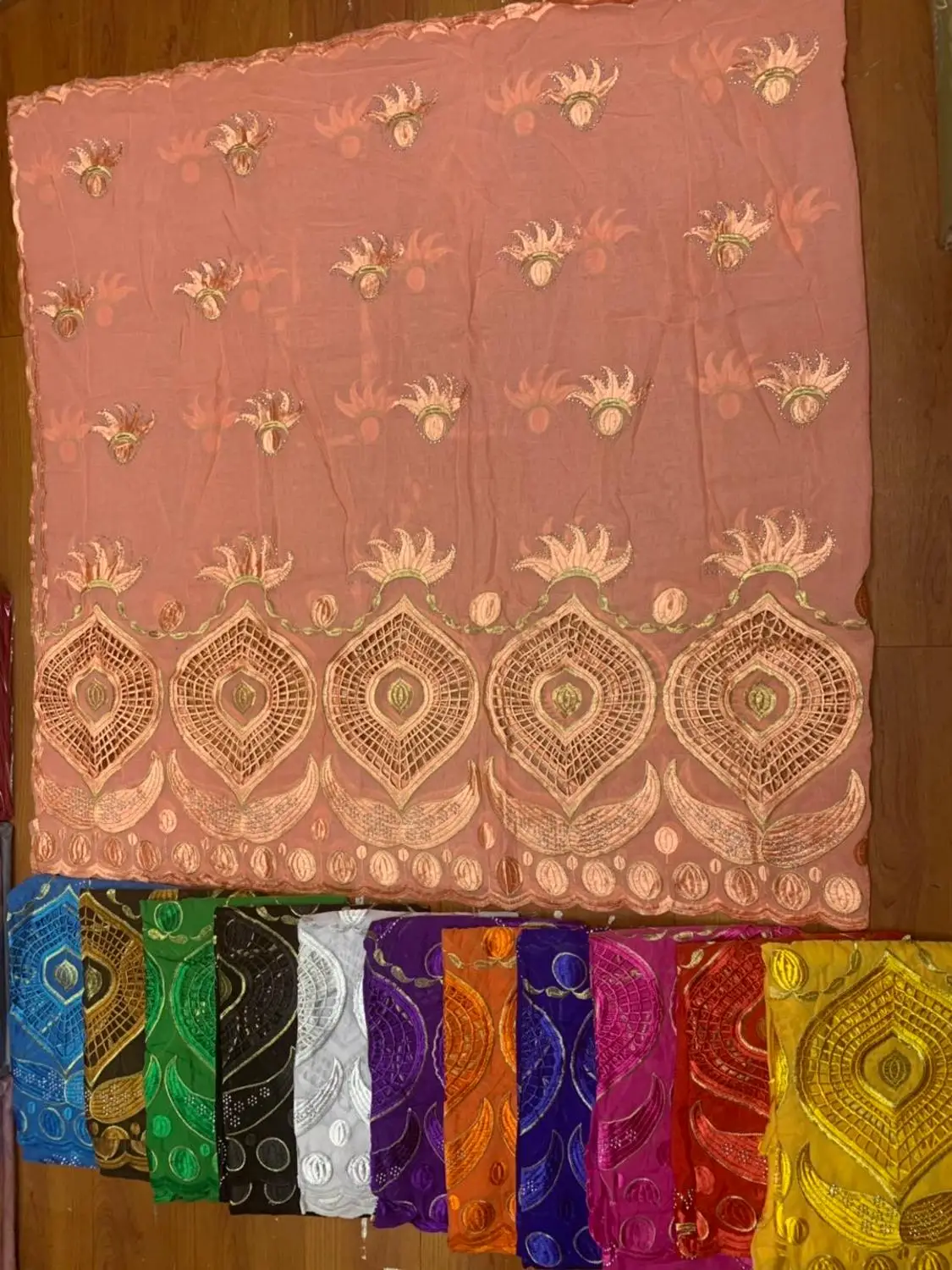 

African women 2020 New Fashion Embroidery cotton big scarf comfortable Muslim women Wedding party scarf 12 pieces per dozen