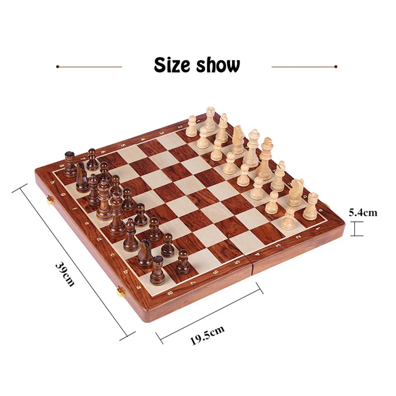 Wooden Chess Set Table Game High Grade 4 Queen King Height 80 mm Pieces 39*39 cm Mahogany Chessboard | Спорт и развлечения