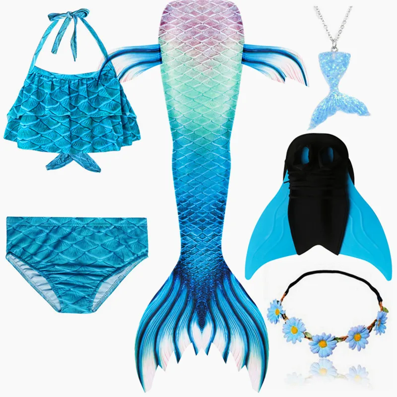 6 шт./компл. лидер продаж хвосты русалки Моноласты плавательные для детей летняя