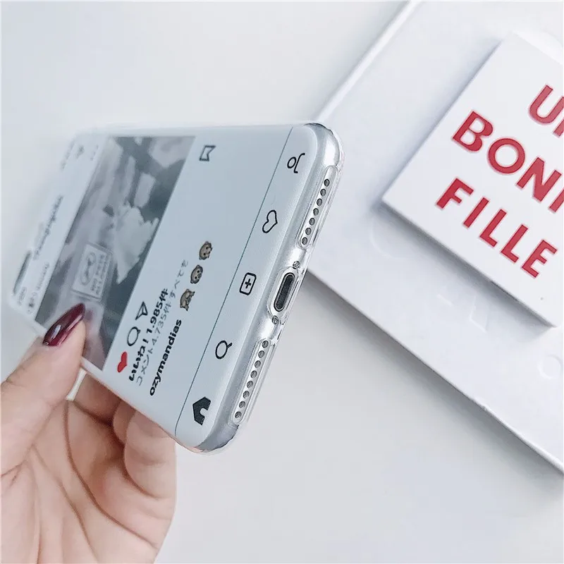 Ins чехол для телефона iphone XS XR 7 8 Plus мягкий из ТПУ стиль Instagram сменные карты