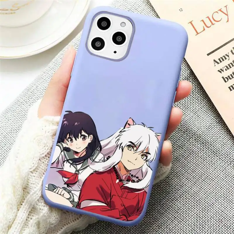 

Anime InuYasha Phone Case Candy Color for iPhone 11 12 mini pro XS MAX 8 7 6 6S Plus X SE 2020 XR